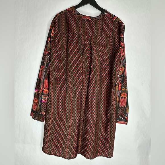 Soft Surroundings Boho Tribal Print Long Sleeve Tunic Aztec Southwestern Size 2X - Picture 2 of 12